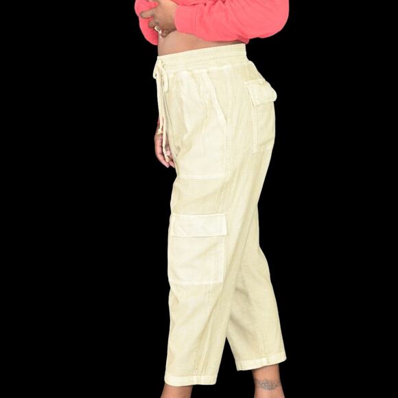 Anthropologie Daily Practice Evergreen Pants Tan Cargo Baggy High Waist Size XS - Picture 16 of 16